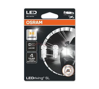 [06.2827DYP-02B] Kit 2 LED Lamps W5W 12V/1W OSRAM LEDriving® SL YELLOW
