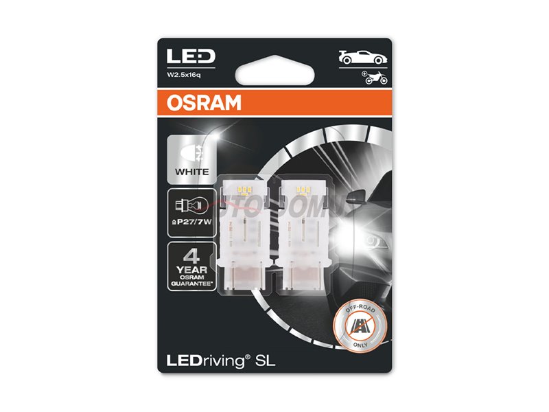 Kit 2 Lampes LED P27/7W 12V/1.7W OSRAM LEDriving® SL WHITE
