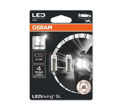 [06.3893DWP-02B] Kit 2 Lâmpadas LED T4W 12V/1W OSRAM LEDriving® SL WHITE