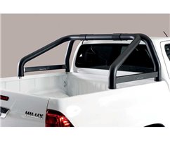 Double Roll-Bar Toyota Hilux Revo 2016+ Stainless Steel W/ Sidebar Black