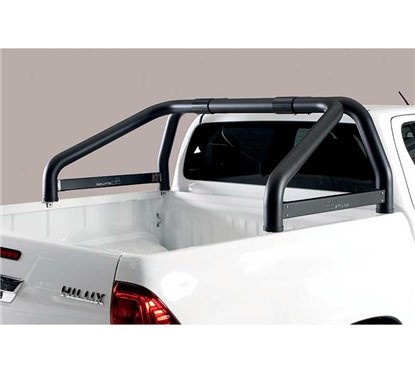 Double Roll-Bar Toyota Hilux Revo 2016+ Stainless Steel W/ Sidebar Black