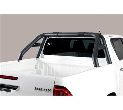 Double Roll-Bar Toyota Hilux Revo 2016+ Stainless Steel Black W/ Sidebar