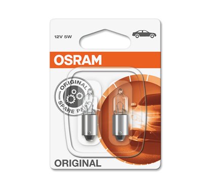 Kit 2 Lámparas BA9s 12V/5W OSRAM Original Miniwatt® 