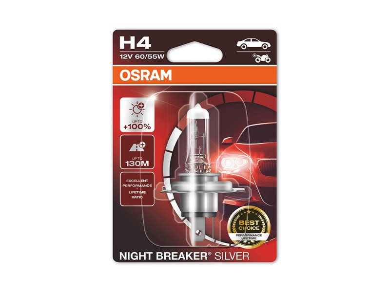 Lámpara H4 12V 60/55W OSRAM Night Beaker® Silver Blister