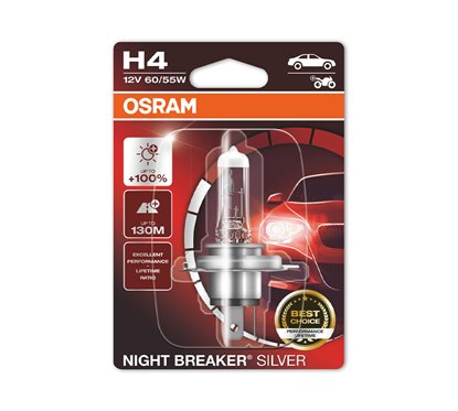 Lámpara H4 12V 60/55W OSRAM Night Beaker® Silver Blister