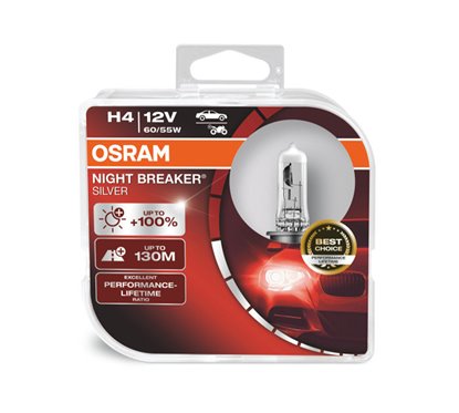 Kit 2 Lámparas H4 12V 60/55W OSRAM Night Beaker® Silver HCB