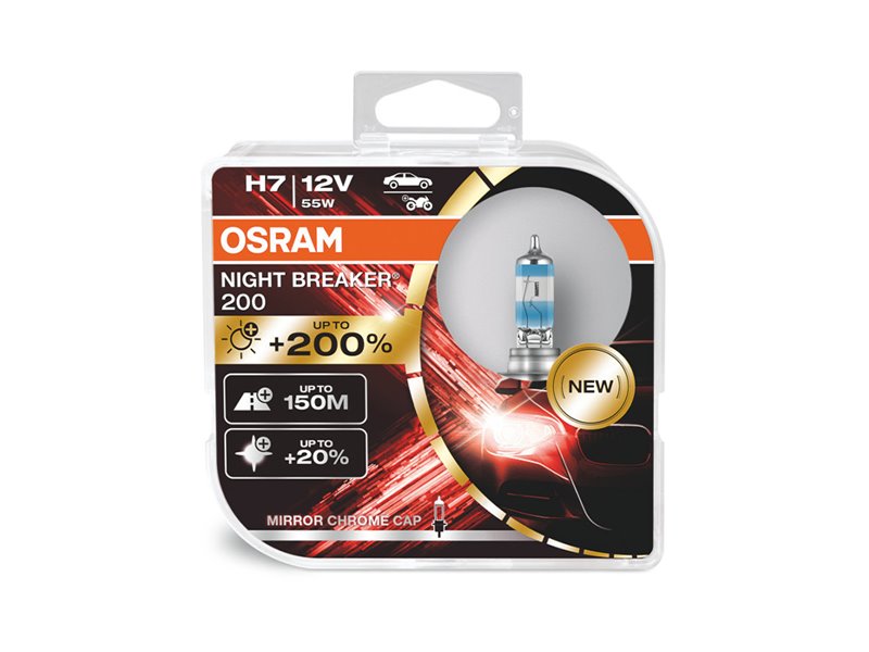 Kit 2 Lâmpadas H7 12V/55W OSRAM Night Beaker® 200 HCB Kit 2 Lâmpadas H7 12V/55W OSRAM Night Beaker® 200 HCB