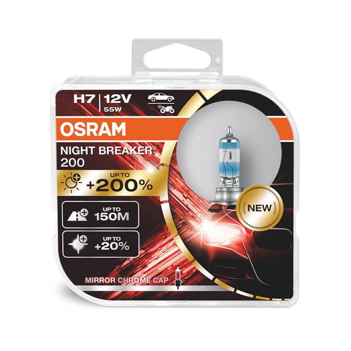 Kit 2 Lâmpadas H7 12V/55W OSRAM Night Beaker® 200 HCB
