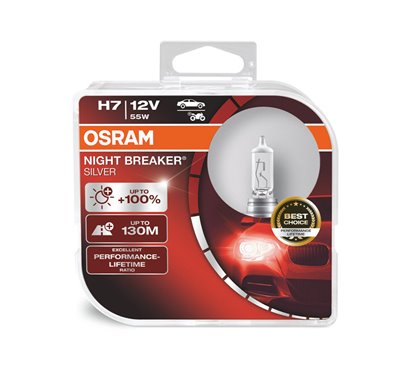 Kit 2 Lámparas H7 12V/55W OSRAM Night Beaker® Silver HCB