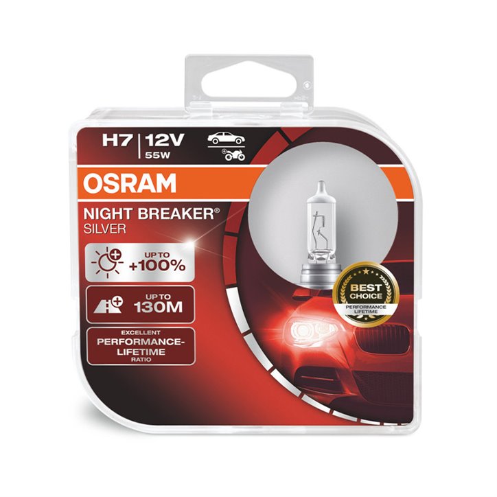 Kit 2 Lâmpadas H7 12V/55W OSRAM Night Beaker® Silver HCB