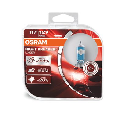 Kit 2 Lámparas H7 12V/55W OSRAM Night Beaker® Laser HCB