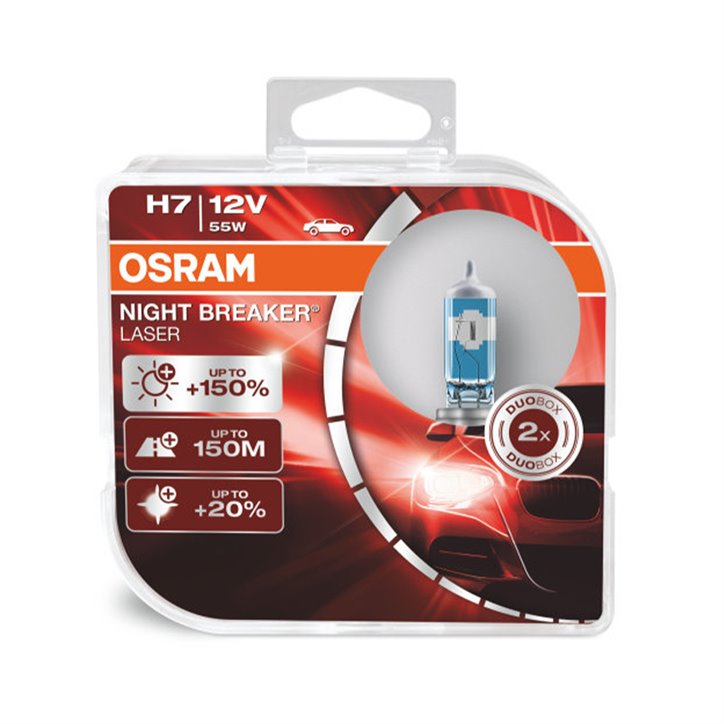 Kit 2 Lâmpadas H7 12V/55W OSRAM Night Beaker® Laser HCB