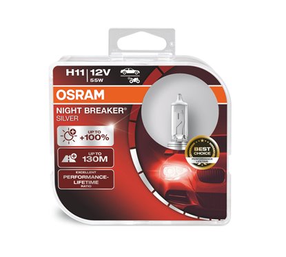 Kit 2 Lámparas H11 12V/55W OSRAM Night Beaker® Silver HCB