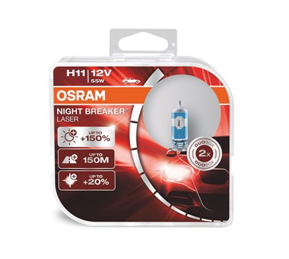 Kit 2 Lámparas H11 12V/55W OSRAM Night Beaker® Laser HCB