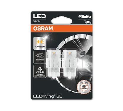 Kit 2 Lampes LED W21W 12V/1.3W OSRAM LEDriving® SL YELLOW