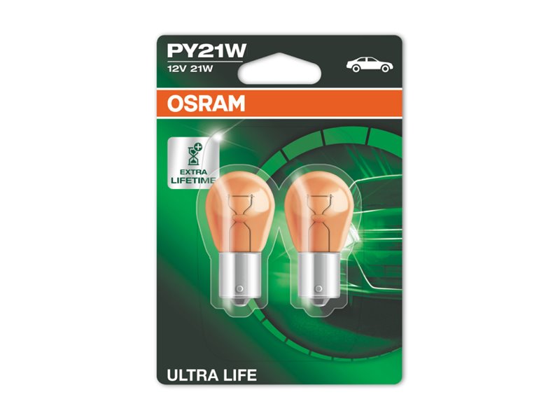 Kit 2 Lampes PY21W 12V/21W OSRAM Ultra Life®