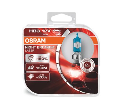 Kit 2 Lamps HB3 12V/60W OSRAM Night Breaker® Laser HCB