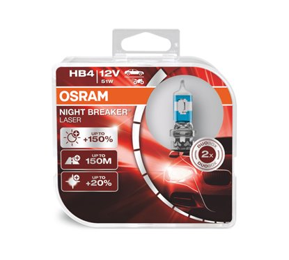 Kit 2 Lamps HB4 12V/51W OSRAM Night Breaker® Laser HCB