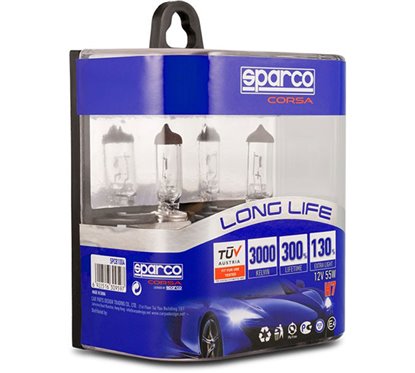 Set of 2 Bulbs H7 Long Life 130% Sparco Corsa