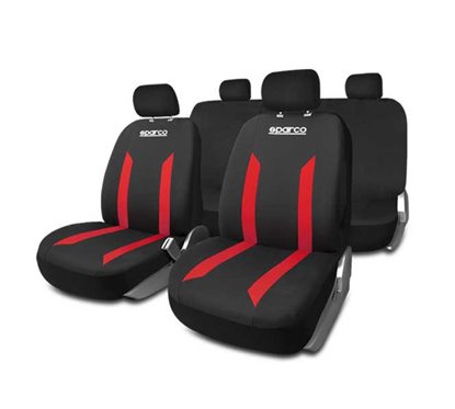 Kit Coberturas Banco Sparco Sabbia Preto/Vermelho 