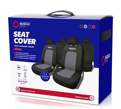 Kit Coberturas Banco Sparco Sport Preto/Cinza