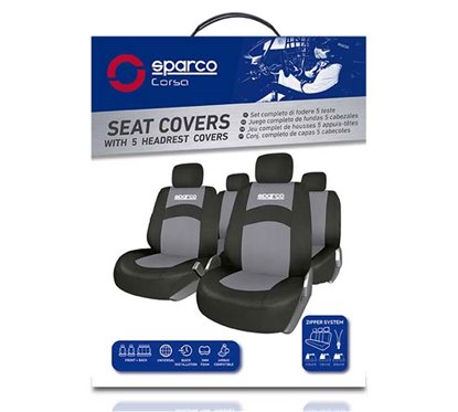 Kit Coberturas de Bancos 402 Sparco Corsa Cinza