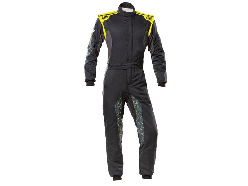Fato Macaco Tecnica Hybrid Racing Preto/Amarelo OMP