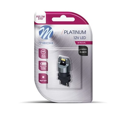 Lamp LED P27/7W 3157 6xSMD3024 L Black 12/24V Br
