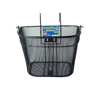 [30.79221N] Cesto Metálico Frente C/ Ganchos P/ Bicicleta GOODYEAR
