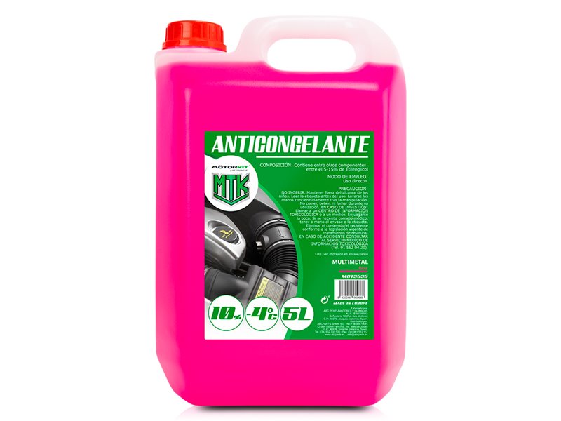 Anticongelante 5L MOTORKIT 10% Rosa OAT - Protección -4°C