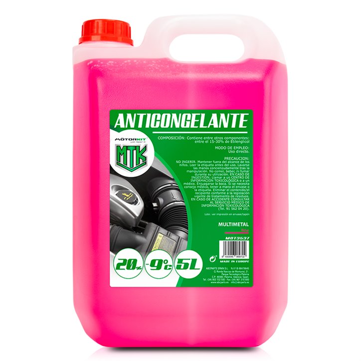 Antigel 5L MOTORKIT 20% Rose OAT - Protection -9°C