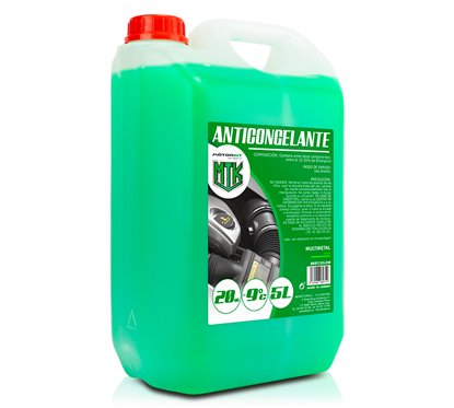 Anticongelante 5L MOTORKIT 20% Verde OAT - Protección -9°C