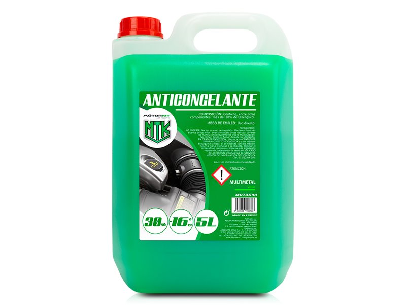 Antigel 5L MOTORKIT 30% Vert OAT - Protection -16°C