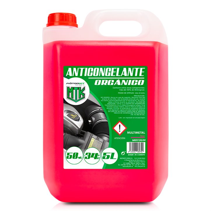 Antigel 5L MOTORKIT 50% Rose OAT - Protection -34°C
