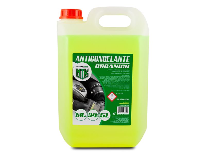Anticongelante 5L MOTORKIT 50% Amarillo OAT - Protección -34°C