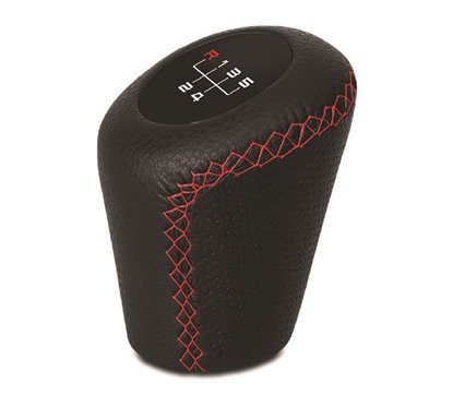 Pomo Sport Corto Piel Negro/Rojo