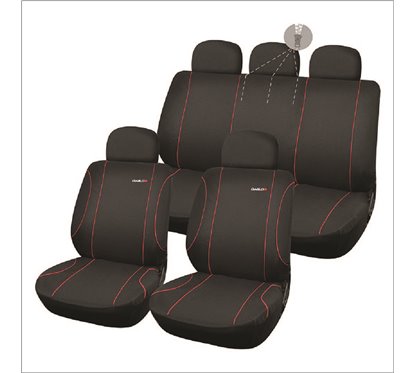 Kit Coberturas de Bancos Diablo Preto / Vermelho