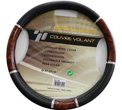 Funda para Volante Imitación Madera PVC 37-39cm