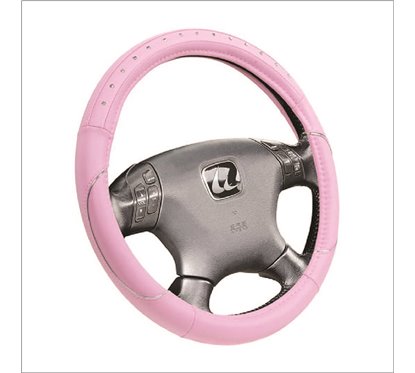 Funda para Volante Imitación Diamante Rosado
