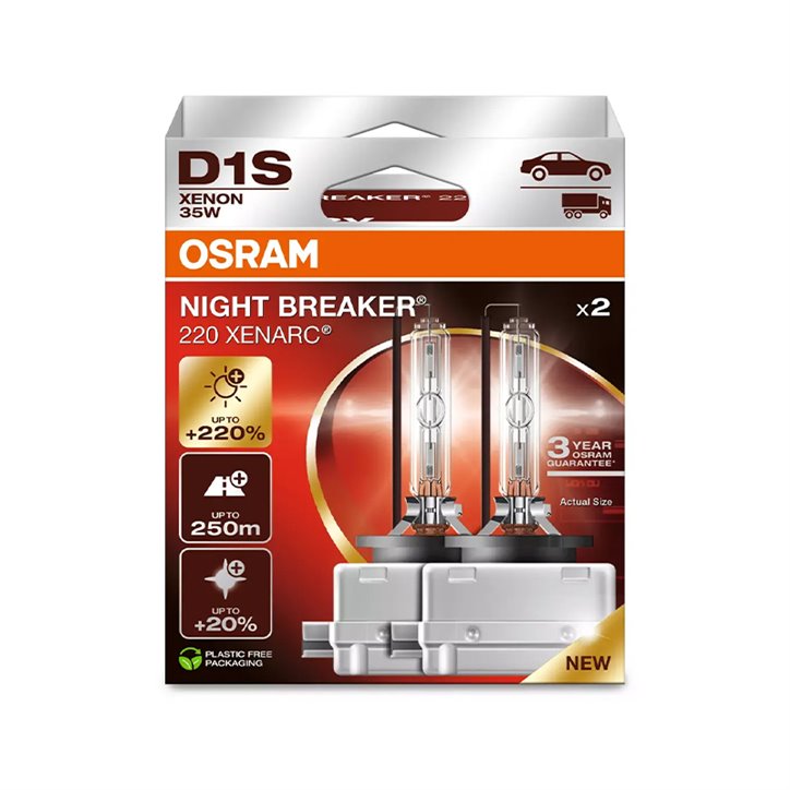 Kit 2 Lámparas D1S 85V/35W OSRAM Night Beaker® 220 HB