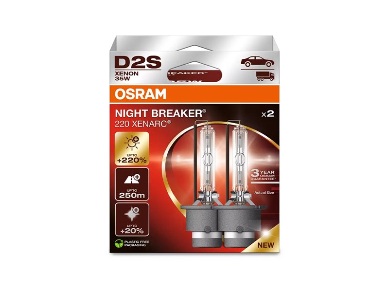 Kit 2 Lámparas D2S 85V/35W OSRAM Night Beaker® 220 HB Kit 2 Lámparas D2S 85V/35W OSRAM Night Beaker® 220 HB