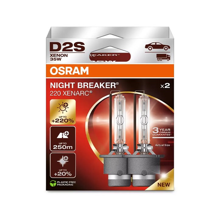 Kit 2 Lámparas D2S 85V/35W OSRAM Night Beaker® 220 HB