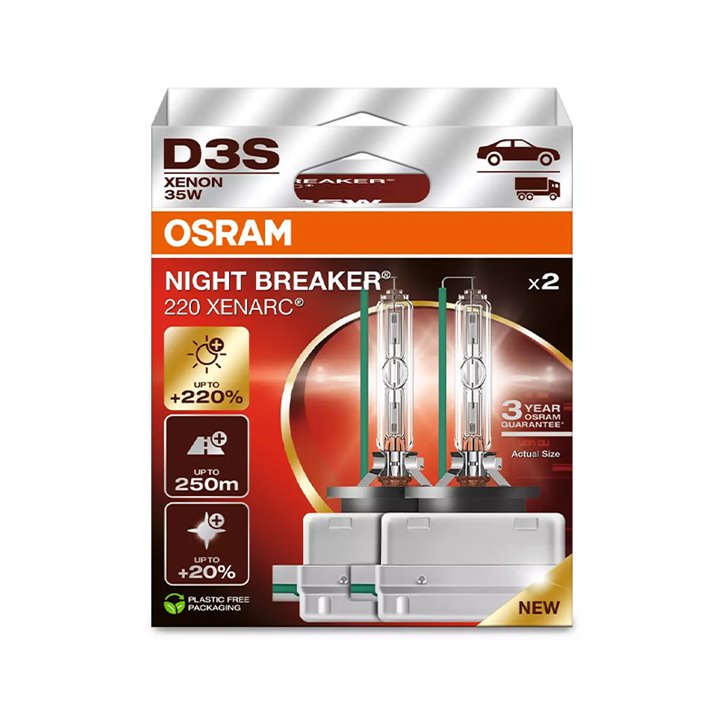 Kit 2 Lámparas D3S 42V/35W OSRAM Night Beaker® 220 HB