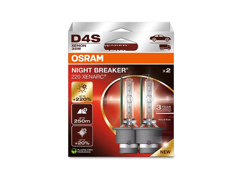 Kit 2 Lâmpadas D4S 42V/35W OSRAM Night Beaker® 220 HB Kit 2 Lâmpadas D4S 42V/35W OSRAM Night Beaker® 220 HB