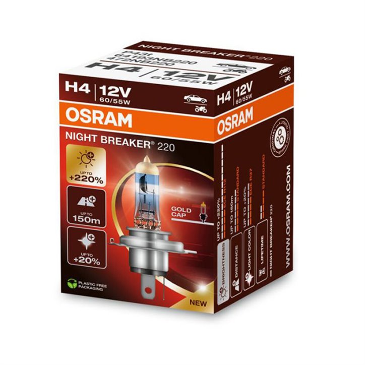 Lampe H4 12V 60/55W OSRAM Night Beaker® 220