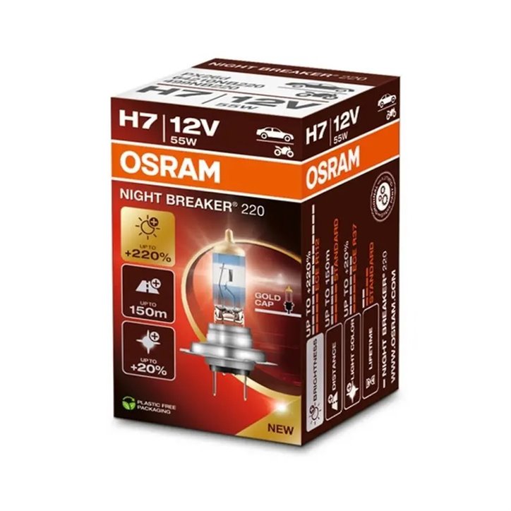 Lámpara H7 12V/55W OSRAM Night Beaker® 220