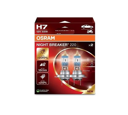 Kit 2 Lâmpadas H7 12V/55W OSRAM Night Beaker® 200 HB