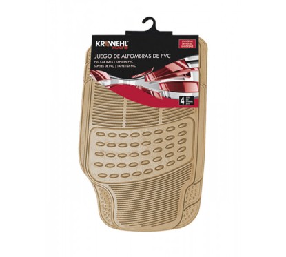 Juego de 4 Alfombras de Goma - ALASKA - Beige