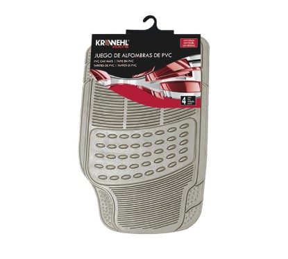 Set of 4 Rubber Mat - ALASKA - Gray