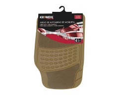 Set of 4 Rubber & Carpet Mat - PARIS - Beige